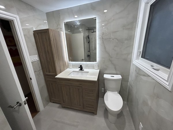 Full home renovation, bathroom with custom vanity, Toronto GTA